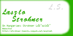 laszlo strohner business card